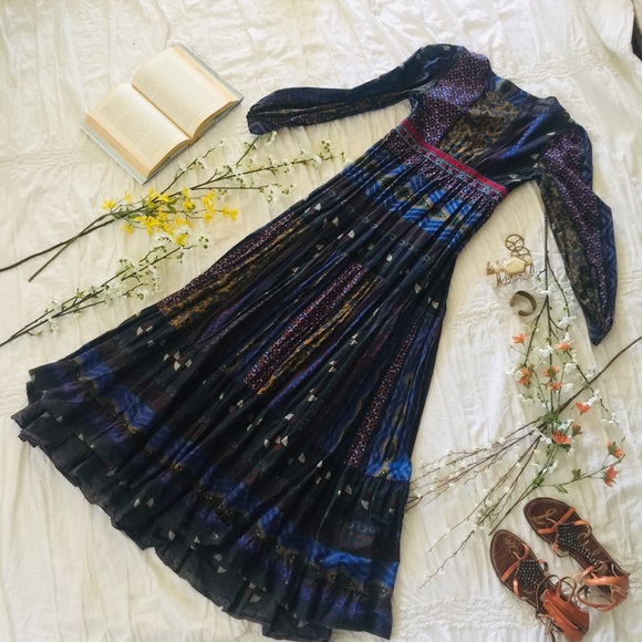 Navy Bohemian Maxi Dream Dress - Picture 5 of 6